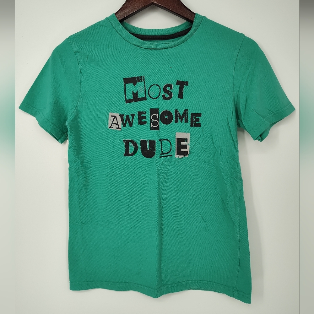 Circo Green 'Most Awesome Dude' Kids Short Sleeve T-Shirt Size Large 12/14